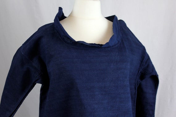 Dress - Old linen shirt blue - image 3