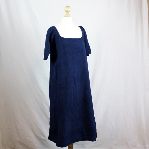 Dress - Old linen shirt blue