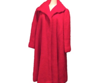Red wool coat | Etsy