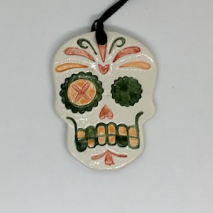 Sugar Skull. Handmade Ceramic Skull. Halloween Decoration. Day of the Dead. Home Decor. Halloween Gift.