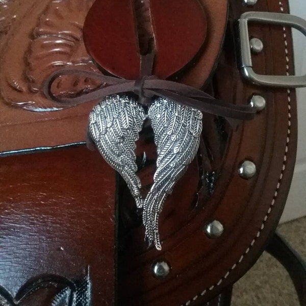 Quality saddle charm, At peace, Remember me, Always with me, Angel wing saddle charm, heart wing charm, bridle charm, horse ornament