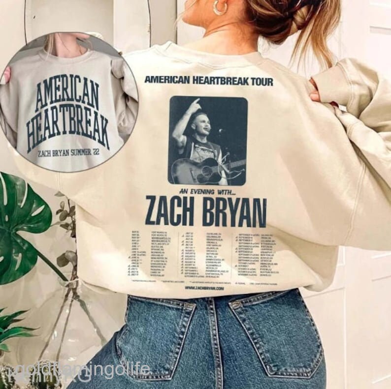 Zach Bryan American Heartbreak 2022 Tour Shirt Zach Bryan Etsy