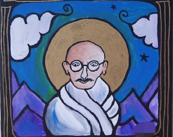 Gandhi, Icon Art Print, Monastic Way Series