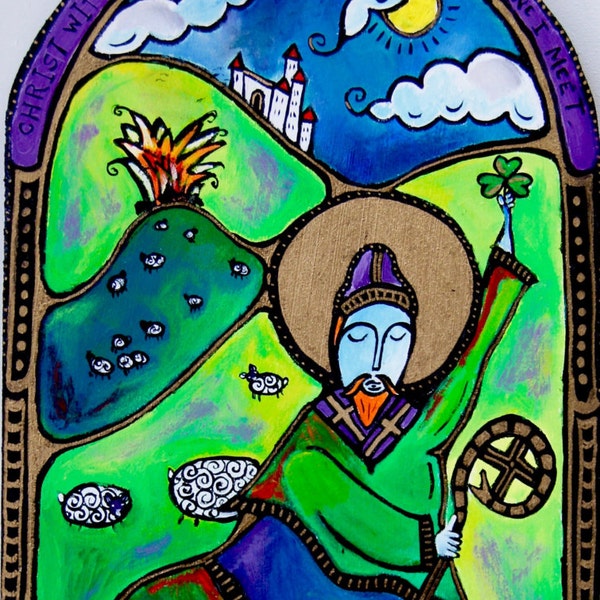 Saint Patrick of Armagh,  Art Print, Dancing Monk Series