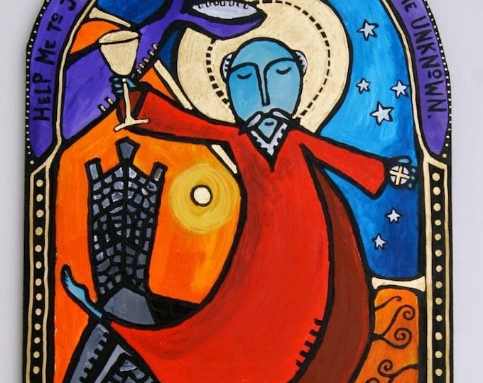 Featured listing image: Saint Brendan the Navigator,  Art Print, Dancing Monk Series