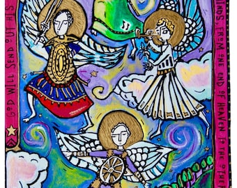 Four Archangels, Art Print, Dancing Monk Series