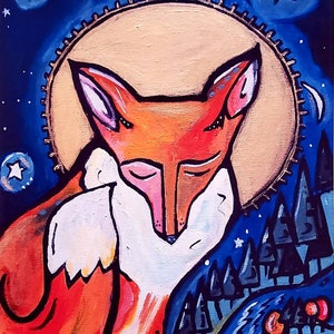 Fox, Art Print, Marcy Hall's Woodland Creature Series image 1