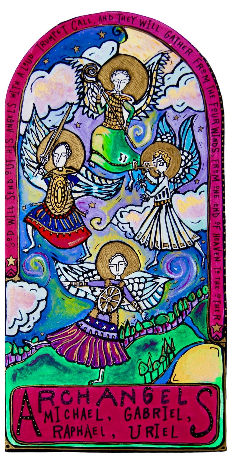 Four Archangels, Art Print, Dancing Monk Series 画像 1