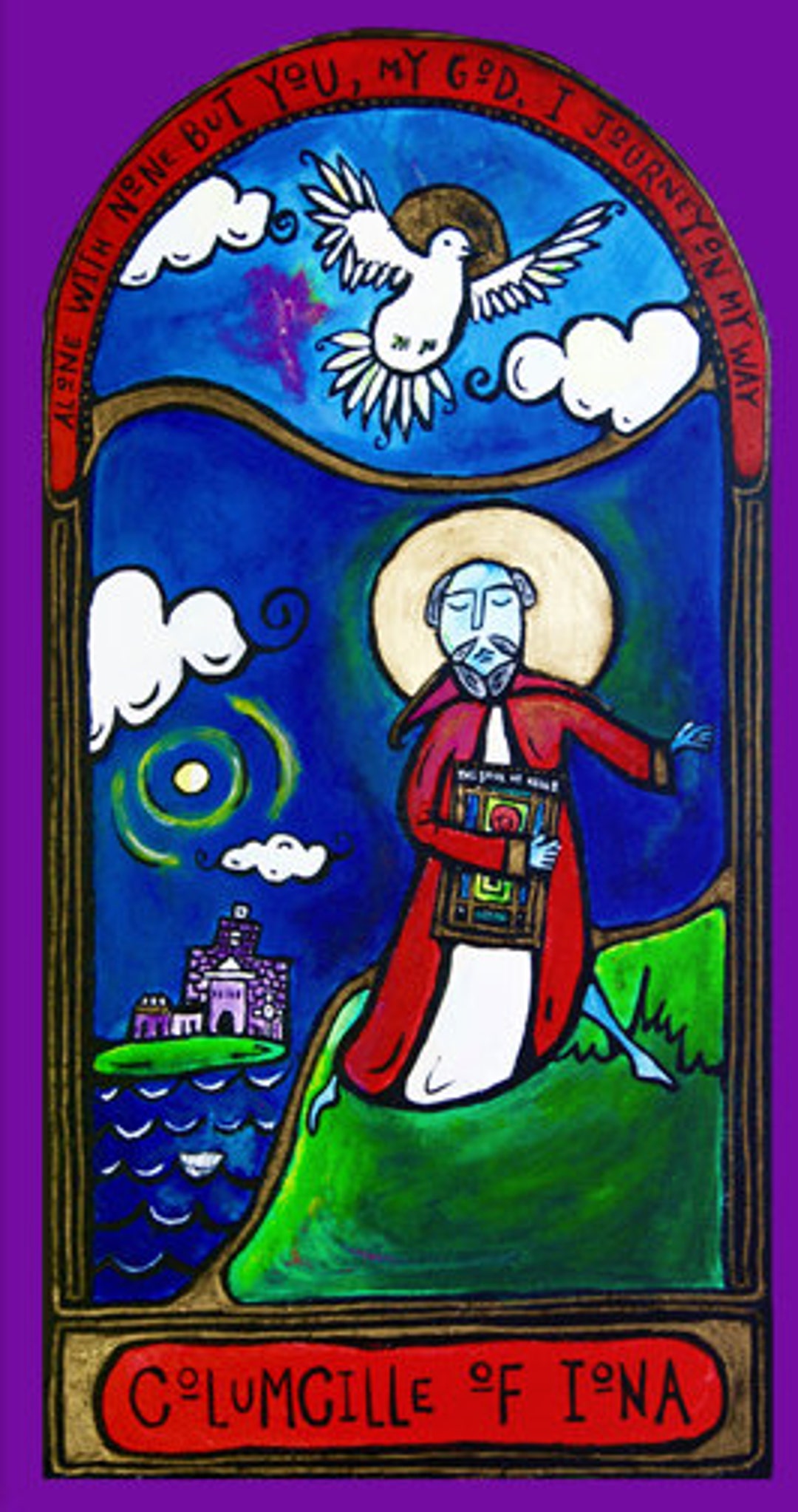 Columcille of Iona, Art Print, Dancing Monk Series - Etsy