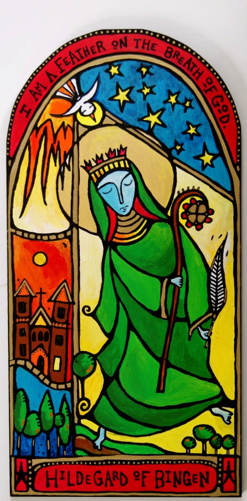 Saint Hildegard of Bingen, Art Print, Dancing Monk Series image 1