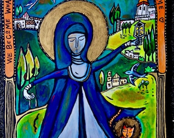 Saint Clare of Assisi, Art Print, Dancing Monk Series