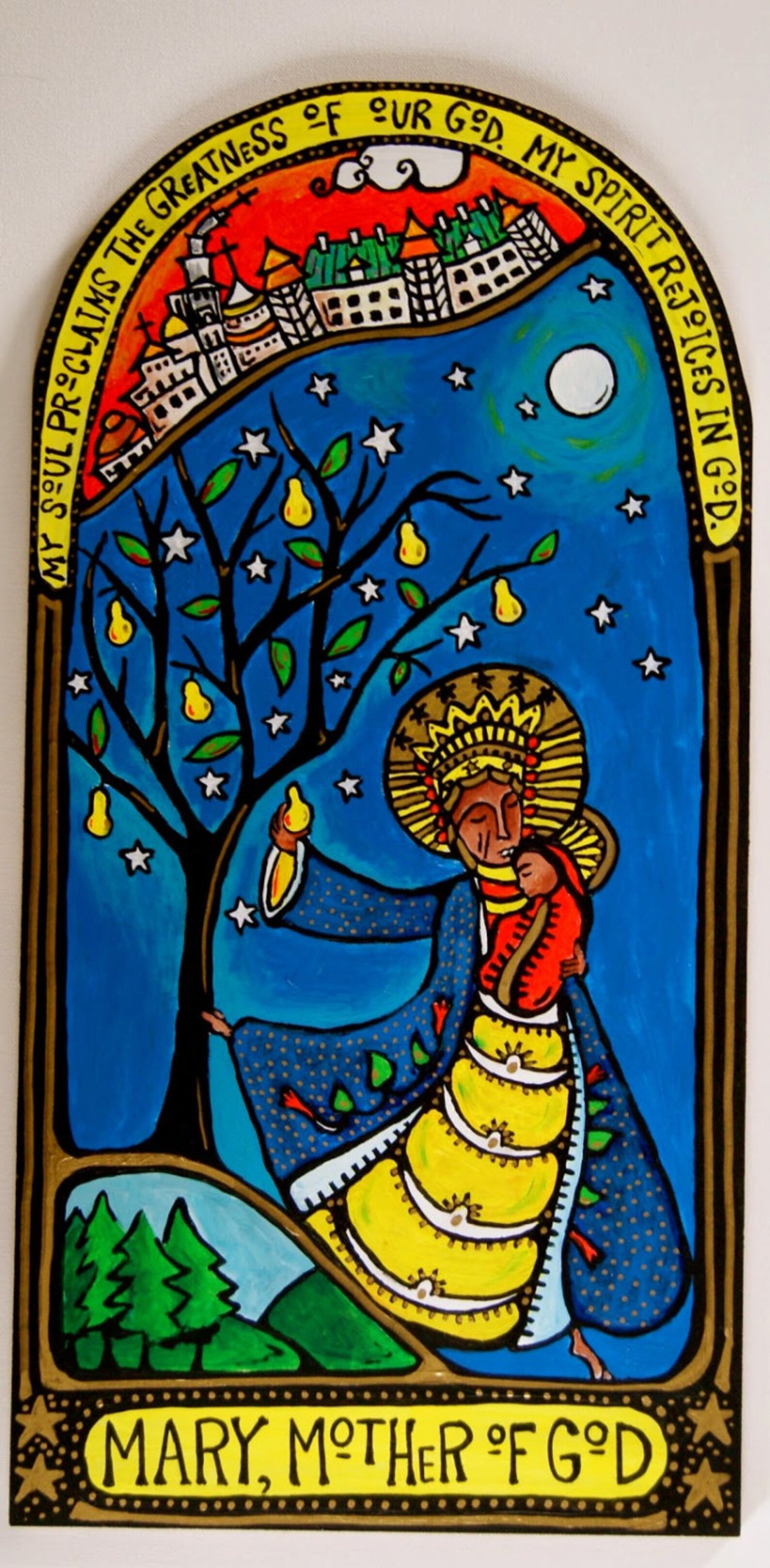 Mary Mother of God Art Print Dancing Monk Series Etsy