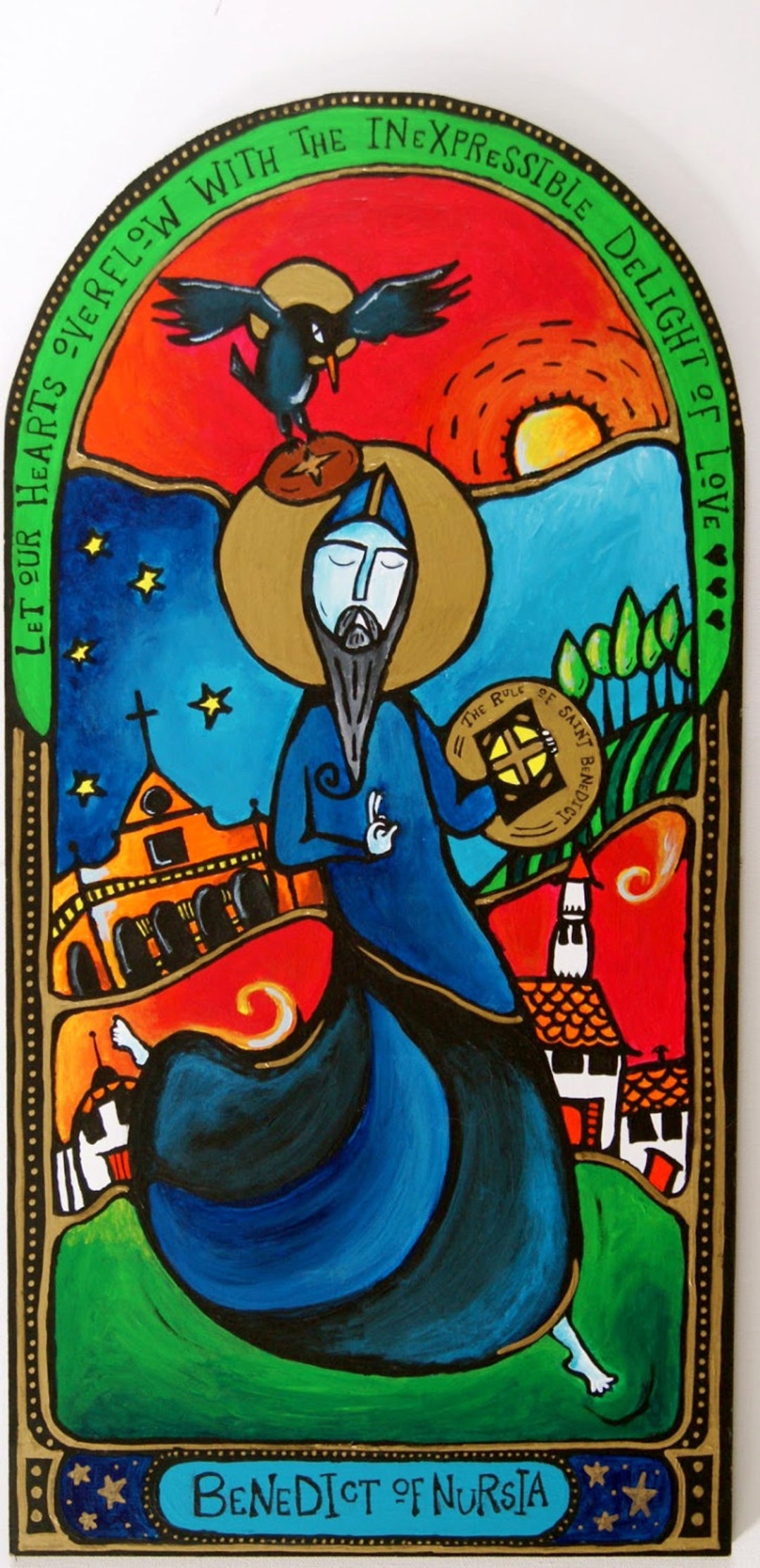 Saint Benedict of Nursia Art Print Dancing Monk Series - Etsy