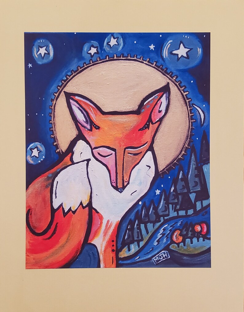 Fox, Art Print, Marcy Hall's Woodland Creature Series image 2