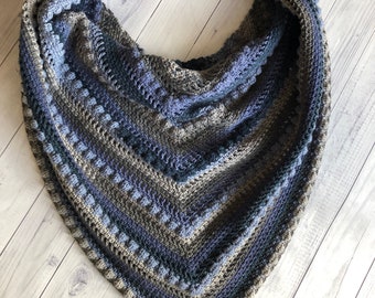 Stormy Seas Crochet Triangle Shawl - CROCHET PATTERN