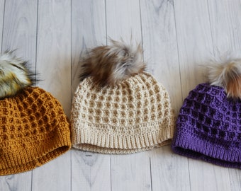 Crochet Waffle Stitch Beanie | PDF Pattern - Etsy