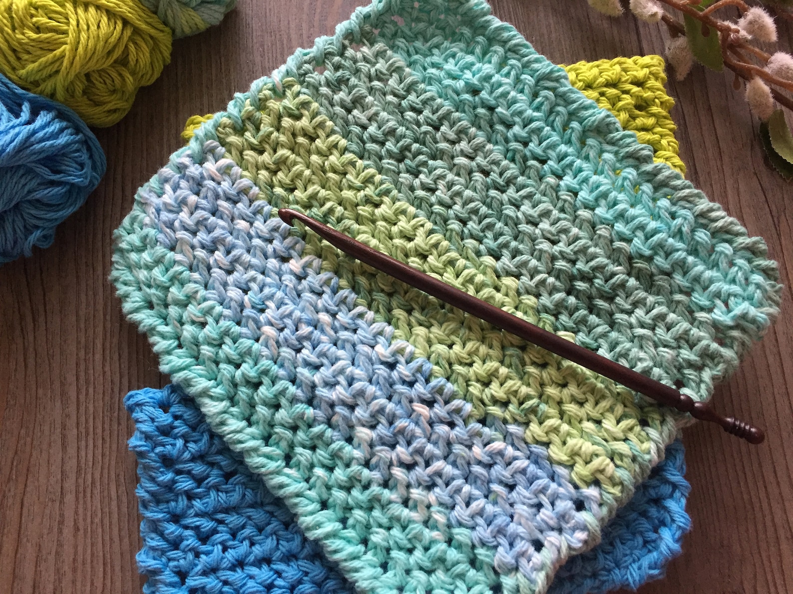 Easy Herringbone Dishcloth CROCHET PATTERN Etsy Canada