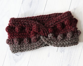 Black Cherry Ear Warmer CROCHET PATTERN