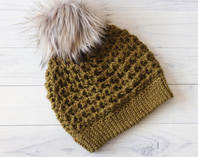 Classic Knit Look Beanie CROCHET PATTERN Etsy