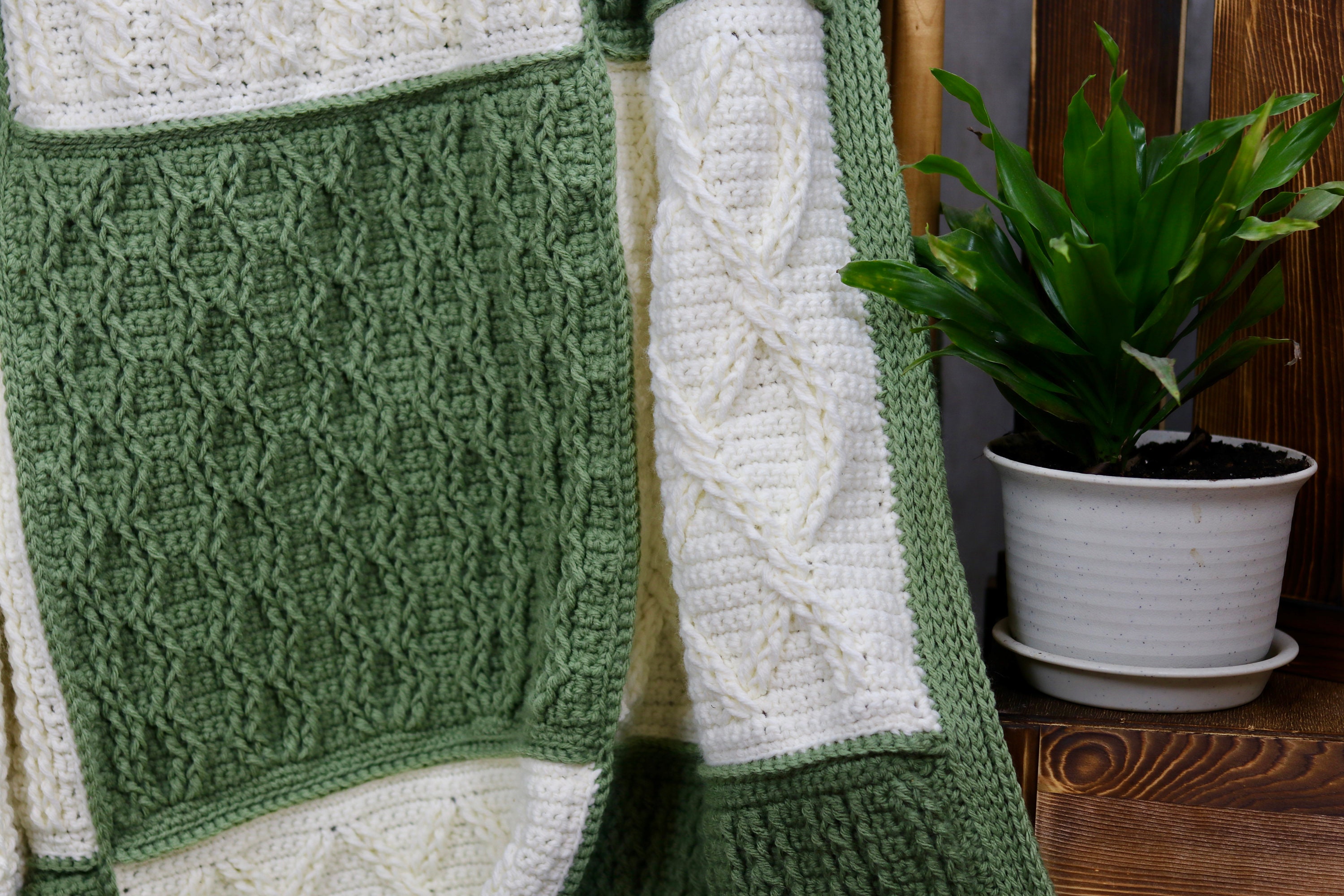 Crazy for Cables Blanket CROCHET PATTERN - Etsy