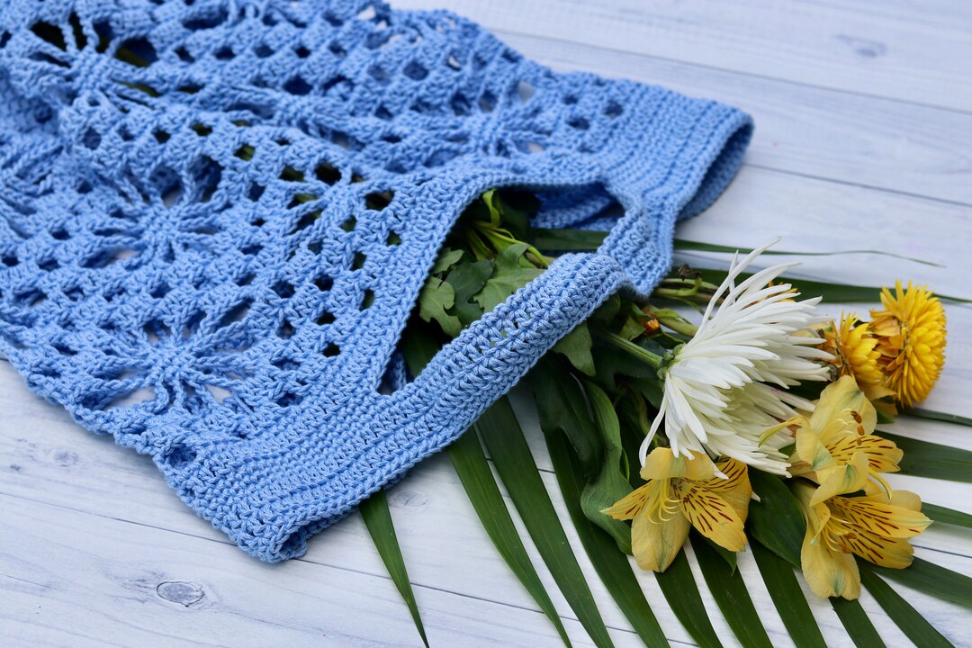 Blue Sky Market Bag Crochet Pattern Etsy
