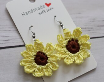 Sunflower Earrings CROCHET PATTERN
