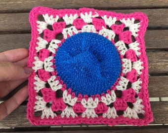 Circle Granny Square Scrubby - Crochet Pattern