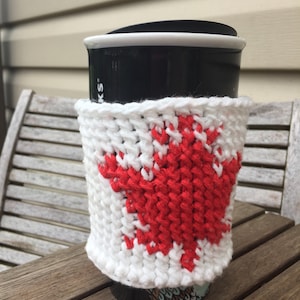 Canadian Maple Leaf Cup Cozy - CROCHET PATTERN