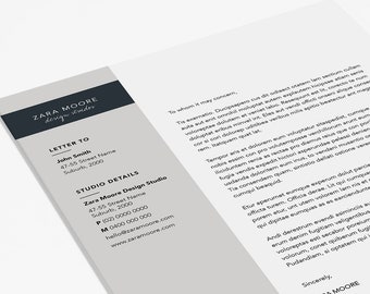 Zara Moore Letterhead template | Letterhead design and branding