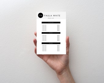 makeup price list price guide design template etsy price list design