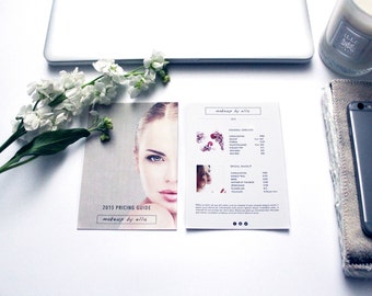 price list template makeup price guide printable price etsy