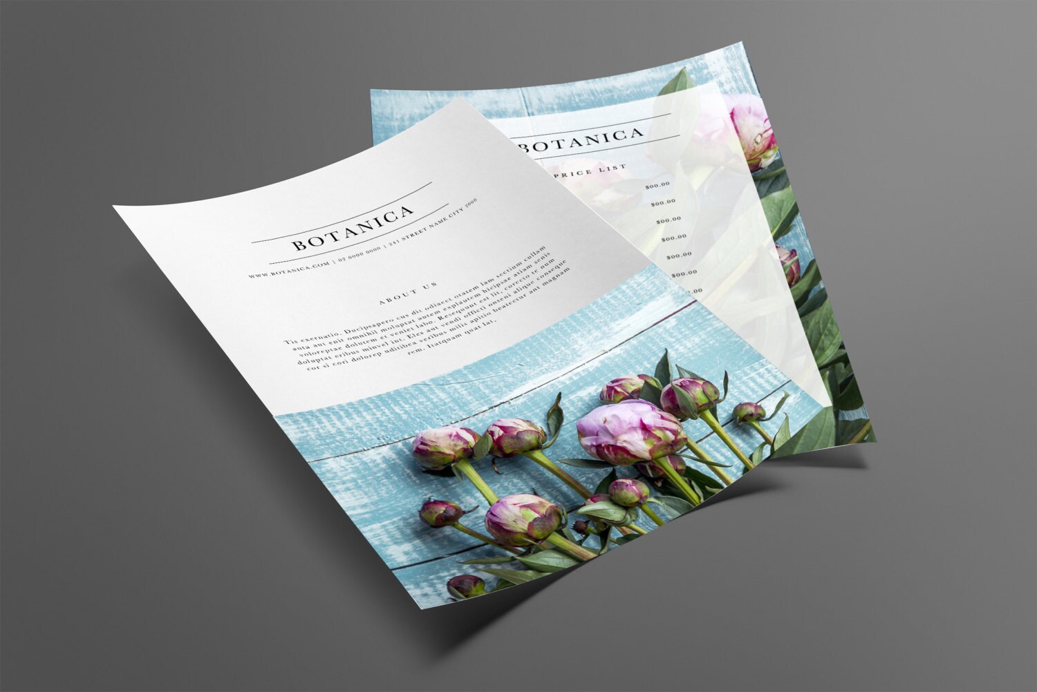 Florist Price List Template Price Guide Downloadable Price List