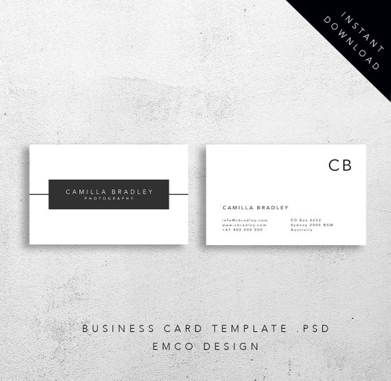Bradley Business Card Template Printable Business Card Etsy