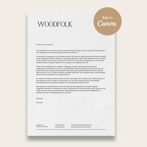 Elegant Letterhead Template | Modern Letterhead Template | Editable Business Letterhead Design | Canva Template