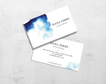 Watercolour business card | Business card template | Photoshop business card |