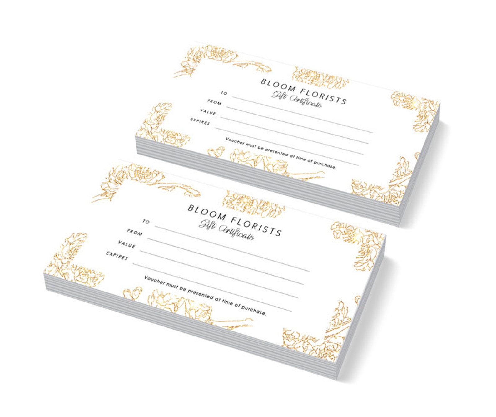 Bloom Gift Certificate Template Florist Gift Voucher Template Printable