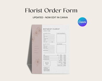 Editable Florist Order Form Template | Canva Design