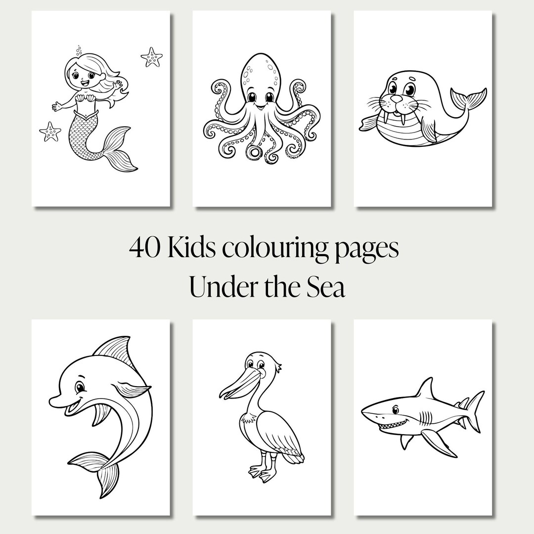 Kids Coloring Pages 40 Cute Ocean Animals Coloring Pages Printable ...