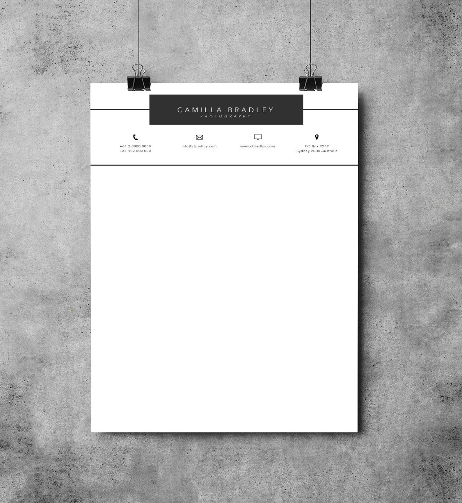 Letterhead Template | Printable Letterhead Design | Microsoft Word