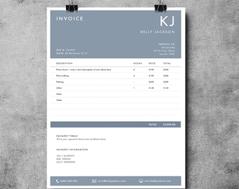 Invoice Template | Invoice Design | Receipt | Printable Invoice | MS Word Invoice template | Photoshop Invoice template