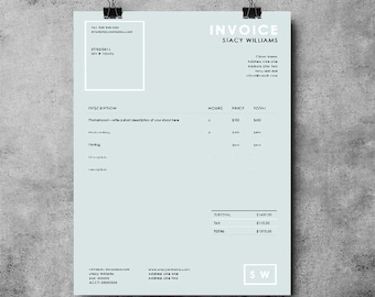 Photography invoice template | Photography receipt | MS Word and Photoshop template | sleek invoice design