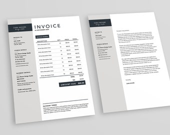 Invoice and letterhead templates | The Zara Moore pack |  Invoice template | Letterhead template