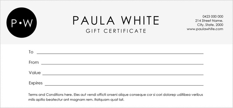 Gift Certificate Template Printable Voucher Design Voucher Template Gift Certificate Download image 2