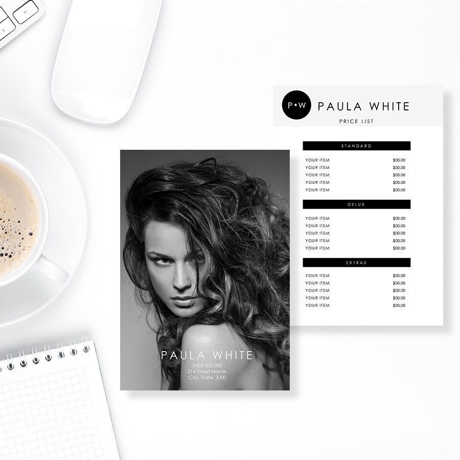 Price List Template Downloadable Price List Printable Etsy