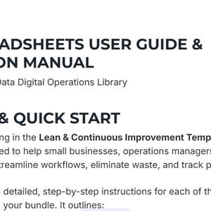 Lean Operations Template Bundle Google Sheets & Excel