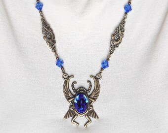 Crystal insect necklace