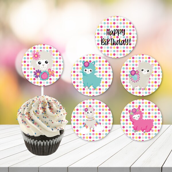 Llama Cupcake Topper - Etsy