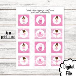 Ballet Cupcake Toppers Birthday Digital Download Printable Girls Pink ...