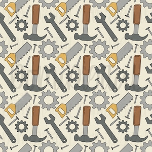 Herramientas patrón sin costuras / Boys Print / fabric pattern /surface design/Boys Pattern/Seamless Pattern/Digital Paper/Tools Pattern
