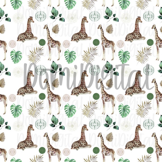 Giraffe seamless pattern/Giraffe Print/fabric pattern/surface design/Animal Pattern/Seamless Pattern/Digital Paper/Safari Pattern